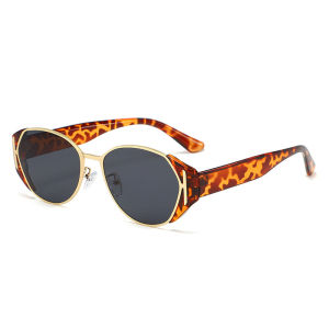 【 In Stock 】European and American Old-money Style Womens Sunglasses Retro Cat-eye Sunglasses High-end UV-protective Leopard Print sunglasses Cermin Mata Hitam 墨镜