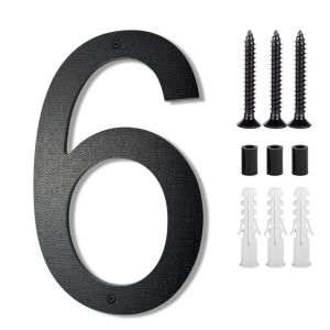 WENYOU 8inch Alphabet Texture Number ABS Black Hotel Room Number High Quality Solid 3D Suspension House Number Home Outdoor