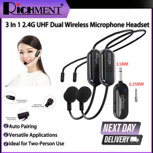 RICHMENT 2.4G Headworn Microphones Wireless Little Bee Teacher Speaker Audio Amplifiers Capacitor Earphones DSP Omnidirectional Teaching