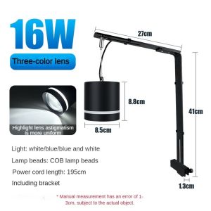 Aquarium Lighting Chandelier RGB light source Color Changing Grass Tank （Including bracket）Cylindrical Hanging Lamp Fast Heat Dissipation Seawater Tank Lamp Aquarium Hanging Lamp Aqua Three gears three colors 16W 18W