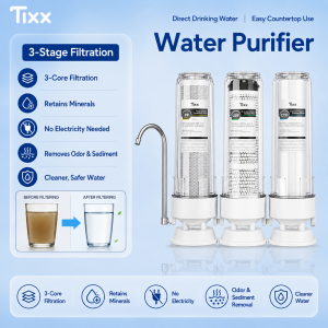Tixx Water Purifier Filter Water Filter Water Purifier 3 in 1 Alkaline Tap Water Three-Layer Filter Complete Set