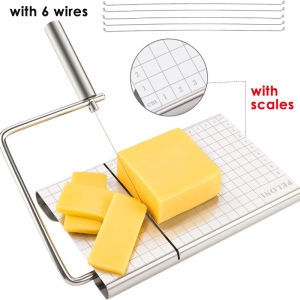Cheese Cutting Machine Butter Cutting Machine Cheese Board Cutting Machine Stainless Steel Multifunctional CutterCheese Slicer Stainless Steel with 6 Replacement Wires