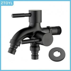 ZTOYL  304 Stainless Steel Faucet One Into Two Out Multifunction Double-outlet Washing Machine Faucet Outdoor Garden Sink Pool Faucet