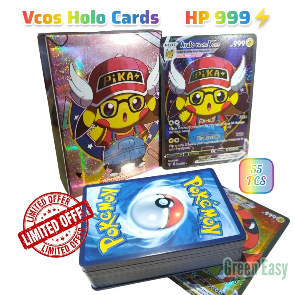 55 Pcs Ultra Rare Pokemon Cards HP 999 Pikachu Vcos Holographic