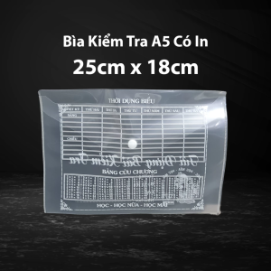 Xấp 20 Cái Bìa Nút Nhựa A5 Túi Đựng Bài Kiểm Tra Nhựa PP Dày Có Độ Trong Suốt Cao