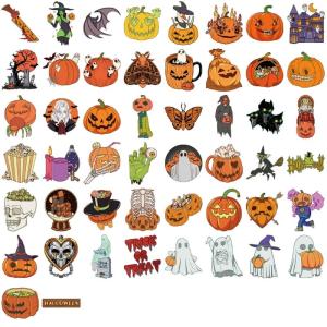Halloween Cartoon Stickers 50PCS Waterproof Decorative PVC Decals For Smooth Surfaces Phone Accessories Party Supplies