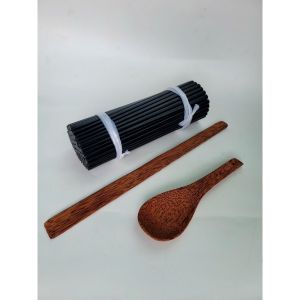 Combo 50 Đôi Đũa Cà Chích Mun Đen Cao Cấp Kèm 1 Muỗng Xới Cơm Đũa Cả Gỗ Dừa Đảm Bảo Không Ra Màu