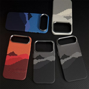 For Magsafe Case Mountains for iPhone 17 Pro Max 16 15 Carbon Fiber Hard PC Wireless Magnetic Cover Camera Lens Protective Shell