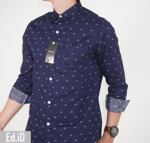 Ams Pro kemeja lengan panjang pria / kemeja kerja / kemeja casual / kemeja pria / kemeja motif PJ-016