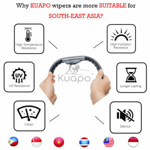 Toyota Wigo Wiper Blade Setfor 2013 to 2022 model VIGO Car Window Wipers Bundlefrom Kuapo wifer (Front+Rear 3pcs) (banana type+original back)