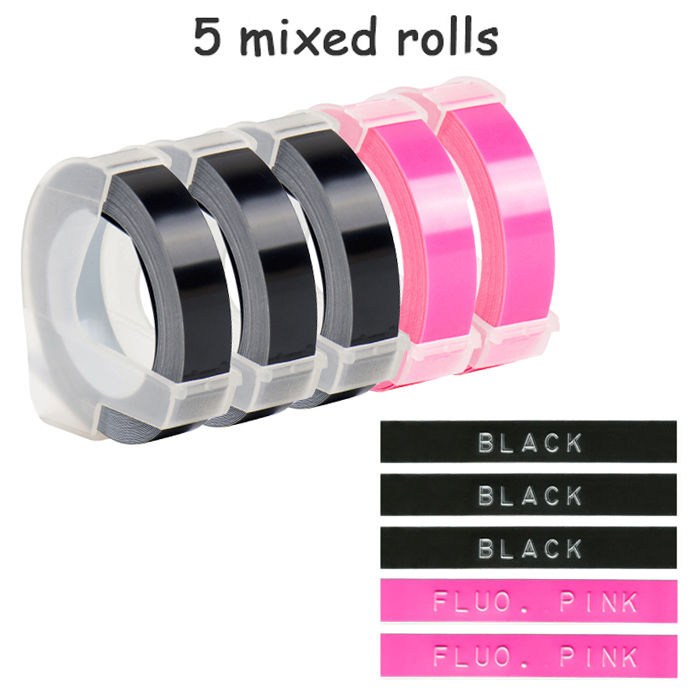 5Pcs 9MM Multicolor PVC Embossing Label Tape 3D Plastic label Maker ...