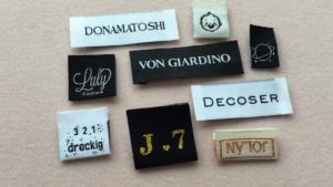 1000pcs/lot Custom Brand Name Clothing Woven Label Garment Fabric Label with Logo 2x5cm End Fold/Center Fold High Quality