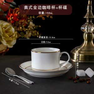 Elegant European Style Bone China Coffee Cups Set with Gold Rim for Afternoon Tea Ceramic Coffee Cups Set Premium Quality