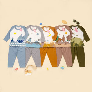 Setelan Anak & Bayi Laki Laki Raglan Tale Story Panjang Earthtone Series/ Baju Anak Laki Laki / Baju Bayi / Setelan Bayi Laki Laki 0 - 4 Tahun
