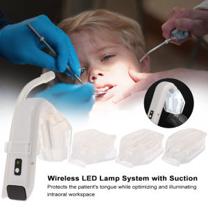 Dental LED Light Lamp Wireless Support Device Easy Bite Block Light Lamp Weak Suction Tip with Saliva Suction