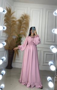 Long Dress Smocked CICILIA Casual Bahan Premium Crinkle AirFlow