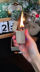 Luxury Voice Control Lighter Dual Flame Windproof Jet Gas Lighter Metal Creative Men Gift Pencemat Api Arc Lighter 声控打火机
