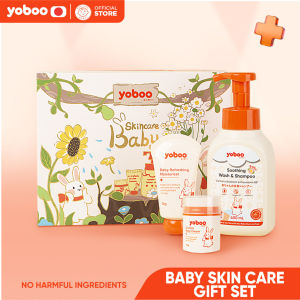 Yoboo Baby Skin Care (Baby Soothing Wash & Shampoo Baby Cream Botanical Oil & Moisturizer)