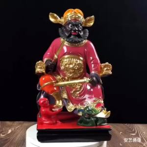 天师钟馗神像提灯钟馗摆件居家用供奉树脂彩绘手工佛像12寸16摆件