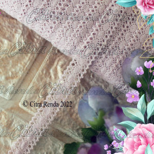 (Per 5 Meter) RDR470 Renda Rajut Tengahan Dusty Purple Lebar 1Cm