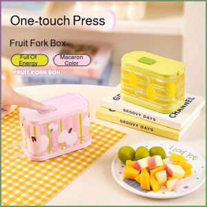 Fruit Knife and Fork Macaron Color Fruit Fork Detachable Ejector Odorless Easy to Access