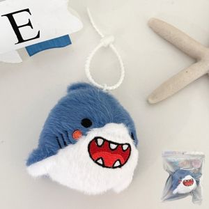 BUUXIAA Cartoon Plushie Doll Keychain Cute Sea Animals Sharks Crabs Shoulder Bag Decor Seals Seahorses Stuffed Pendant Holiday Gifts