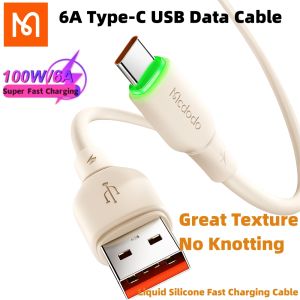 Mcdodo Liquid Silicone Super Fast Charging Cable 6A 100W Type-C USB Data Cable For Xiaomi POCO F3 4 Huawei Mate 20 30 40 50 60 Pro+ P50 Samsung Macbook 6A Fast Charging Data Sync Data Cord