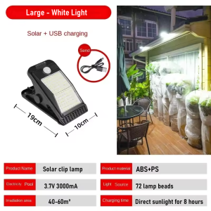 48/72/112LEDs New Solar Clip Lights Outdoor Courtyard Super Bright Human Body Induction Lighting Garden Terrace Wall Light Lamps