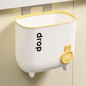 ถังขยะในครัวติดผนังตะกร้าขยะรีไซเคิลพร้อมฝาปิดสำหรับประตูตู้ถังขยะแขวนความจุขนาดใหญ่