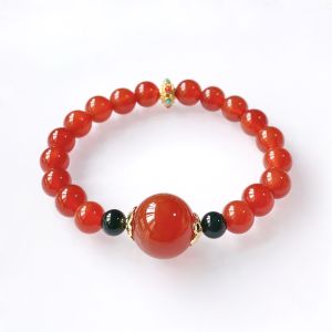 Thousand Crystals and Ten Thousand Beads Live Stream Special: Natural Cherry Red Agate Bracelet in Chinese Style diy Womens bracelets and stall accessories 2026