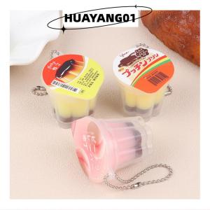 HUAYANG01 [2023 new HOT FASHION] Mới lạ bánh pudding Mặt dây chuyền thực phẩm chơi giảm áp Keychain hương thơm Antistress Fidget căng thẳng giảm Ba lô trang trí nội thất trẻ em Đồ chơi