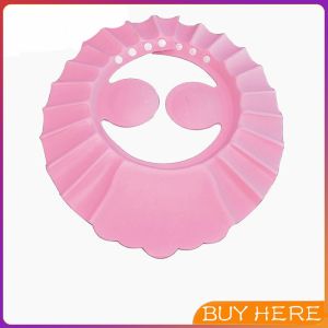 หมวกอาบน้ำ กันน้ำ สำหรับสระผมเด็ก ปิดหูปรับได้  Baby waterproof shampoo cap BUY HERE