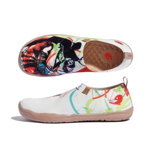 UIN Womens Slip On Sneakers Casual Loafers Knit Art Painted Comfort Soft Walking Shoes Peru