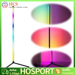 【HCS】 RGB Ambience Light with Music Sync Smart Modern Floor Lamp App & Remote Control for Bedroom Living Room Gaming Room