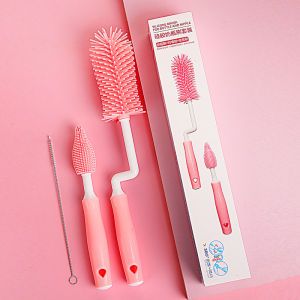 แปรงล้างขวดนม ชุดแปรงซิลิโคนล้างขวดนม แปรงซิลิโคนทำความสะอาดขวดนมและจุกนม