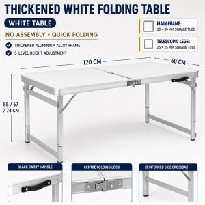 [SG] Aluminum Folding Table Adjustable Height Portable Foldable Table Outdoor Camping Picnic Dining Table for