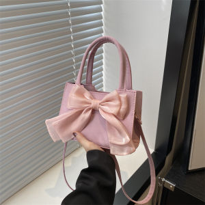 Cute Girly Bow 2Way Shoulder Handbag Chic Trendy Coquette Ribbon Design Crossbody Sling Handbag