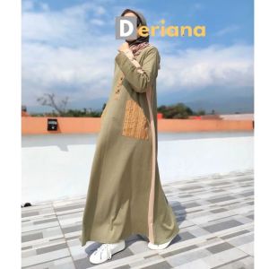 Gamis Deriana Terbaru Warna Olive Maylea Series By Deriana Project