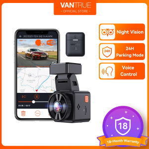 Vantrue E1 2.7K Mini Dash Camera for CarNight VisionVoice ControlWiFiGPSApp24/7 Parking Mode