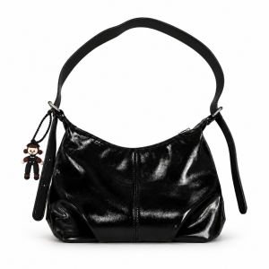 JNK #TL006 Women Classic Glossy Leather Shoulder Bag Slouchy Style Leather Sling Bag