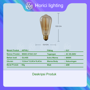 Lampu Led Filamen G45 ST64 4W/40W Bolam Pijar Kaca E27/ Led Filament Edison /Lampu Cafe