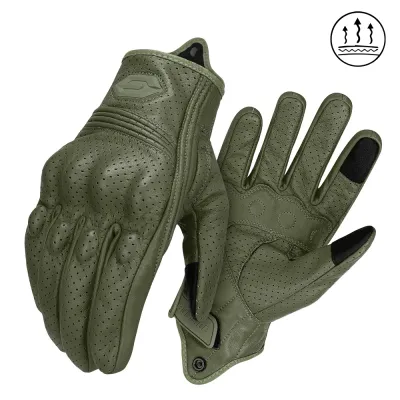 【Hot item】 ​Vintage Motorcycle Gloves Summer Breathable Unisex Biker Gloves With Anti-Slip Ventilation Design Motorbike Ride Gloves