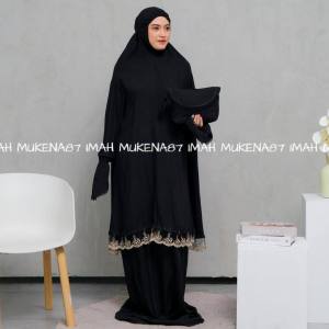 Mukena Dewasa Umroh Haji RAYON TWILL Berdagu Renda Tulleu Mewah Mukenah Premium Jumbo Cantik