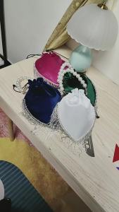 2024 Thai trendy French-style tassel rhinestone bag satin drawstring pearl runway fashion bag shoulder bag clutch handbag