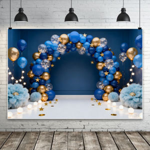 Ready stock sa local warehouseBlue Balloons and White Clouds Boy Baby Childrens Birthday Party Scene New Photo Photography Background Cloth Banner