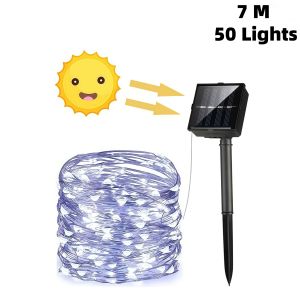 200/50Leds Solar Christmas Light Outdoor Waterproof LED String Lights Christmas Solar String Light 7m/22m Outdoor Festive 8modes Waterproof Fairy Lamps Decoration