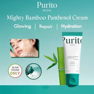 PURITO Mighty Bamboo Panthenol Cream 100ml – Stops Tightness & Redness After 1 Use -55.65% Water Loss in 4 Weeks Rebuilds Barrier Post-Actives All Skin Types