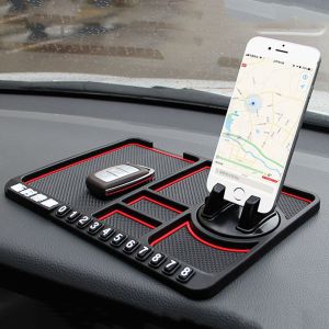 SADSAF Mobile Phone Anti Slide 4-in-1 Car Phone Hholder Dashboard Phone Mount Car Anti-skid Pad Auto Phone Holder Sticky Non-Slip Phone Pad Anti-Slip Mat Car Parking Number Card