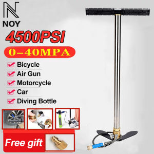 Stainless Steel High Pressure Three Stage PCP Pump Manual Air Pump 40mpa 6000psi for HPA tank Hunting Car Mini Bicycle Bike Wheel Tyre Tire