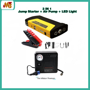 12V Jumpstart with Tyre Pump 50800mAH car jump start booster LED light USB powerbank